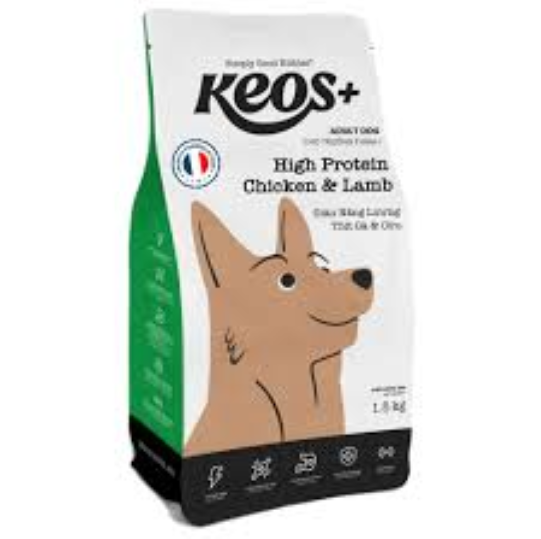 KEOS DOG ADULT HIGH PROTEIN W CHICKEN N LAMB 1.5KG